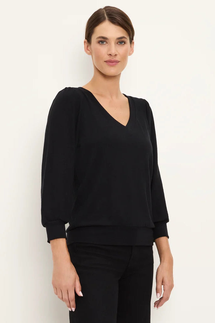 Gabriella V-Neck Top Black