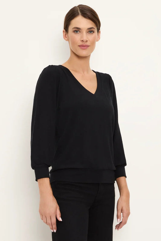 Gabriella V-Neck Top Black