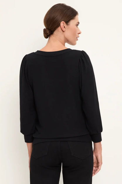 Gabriella V-Neck Top Black