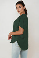 Drop Shoulder Blouse Forest Green