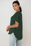 Drop Shoulder Blouse Forest Green