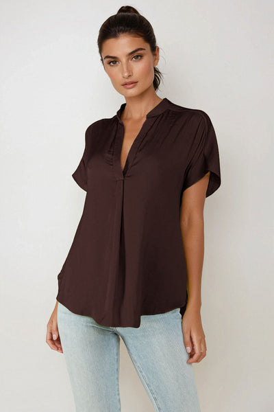 Drop Shoulder Blouse Chocolate