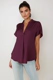 Drop Shoulder Blouse Wine