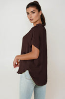 Drop Shoulder Blouse Chocolate