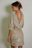 Sequin Tie Back Shift Dress