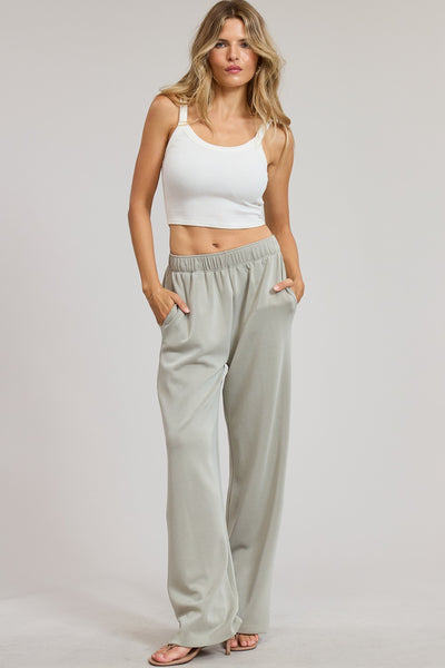 Margo Elastic Waist Pant Moss