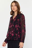 Floral Jacquard Button Down Top