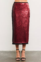 Sequin Mesh Midi Skirt