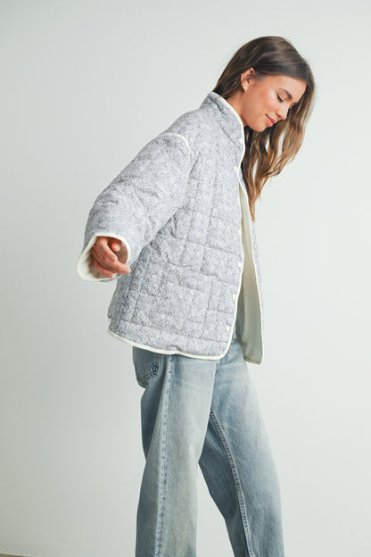 Quilted Jacket with Snap Buttons