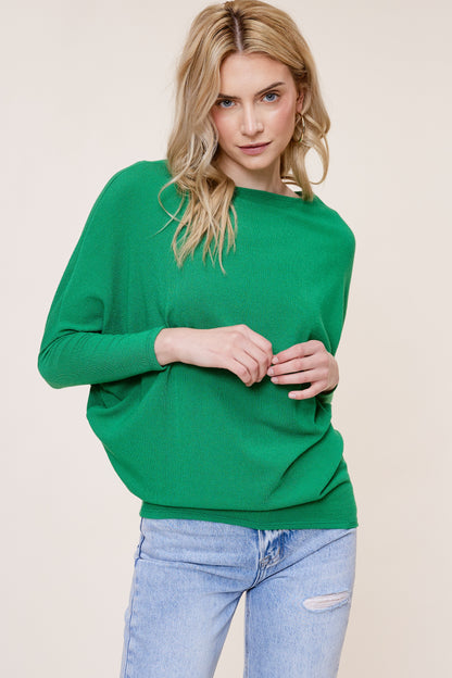Boat Neck Knit Tunic True Green
