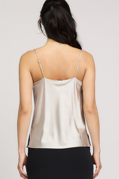 Cowl Neck Cami Champagne