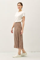 Mocha Floral Print Midi Skirt