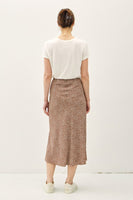 Mocha Floral Print Midi Skirt