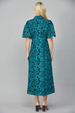 Bubble Sleeve Eyelet Lace Dress