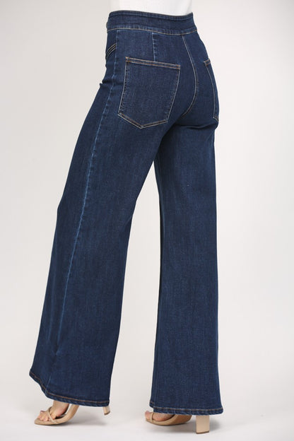 Wide Leg Jeans with Seam Detail