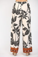 Tropical Print Linen Blend Pants