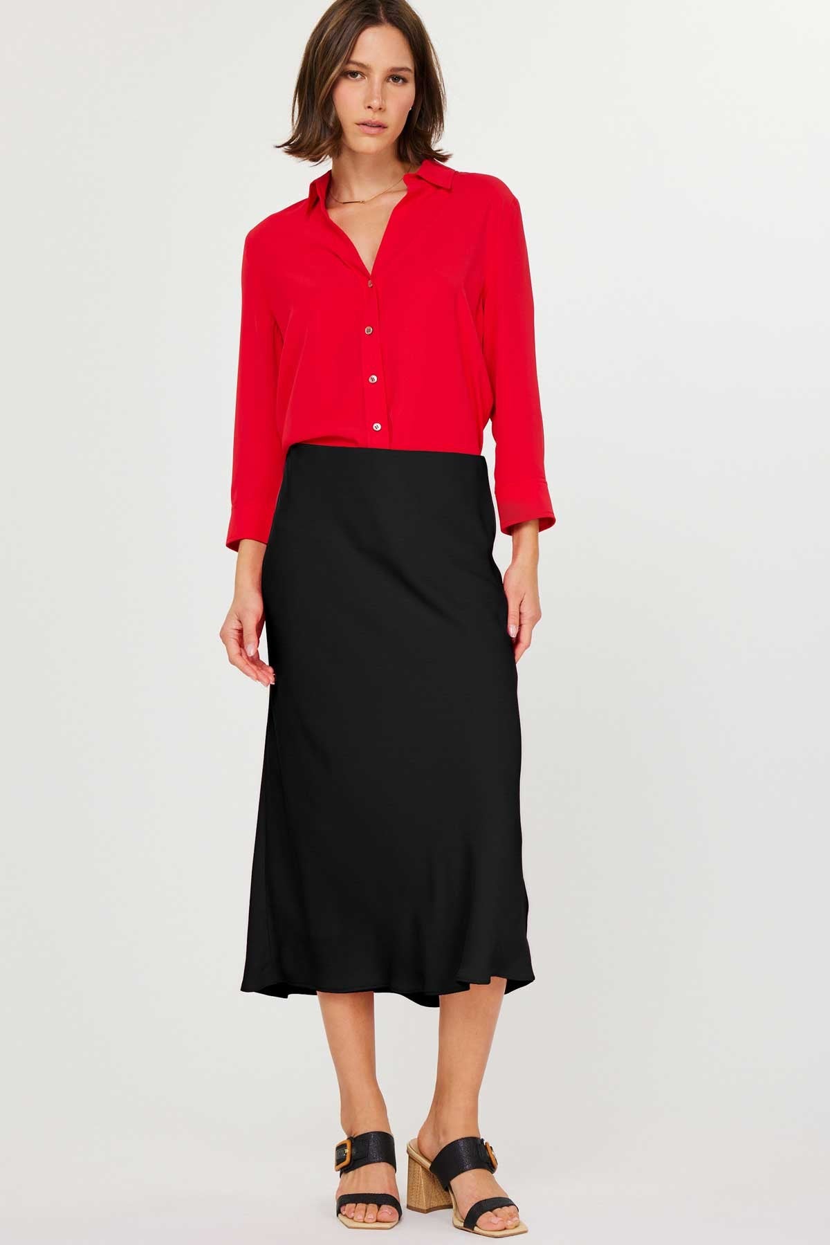 Bias Cut Midi Skirt