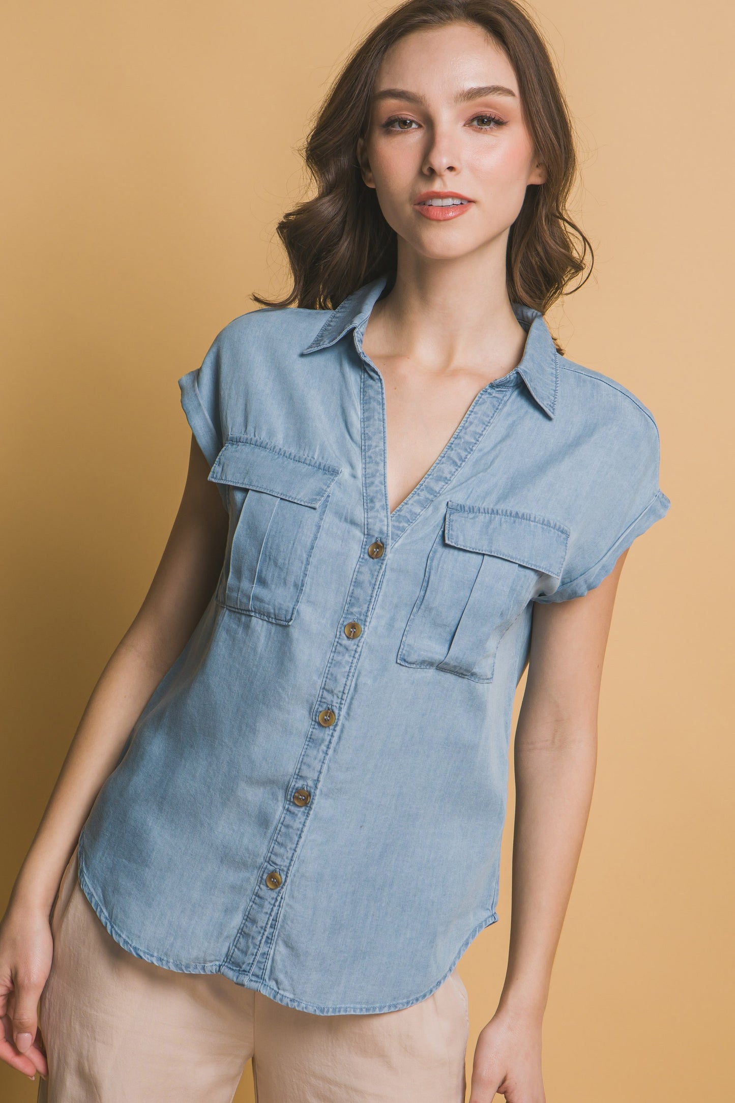 Short Sleeve Tencel Camp Shirt