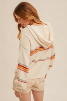 Stripe Textured Sweater Hoodie