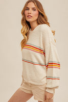 Stripe Textured Sweater Hoodie