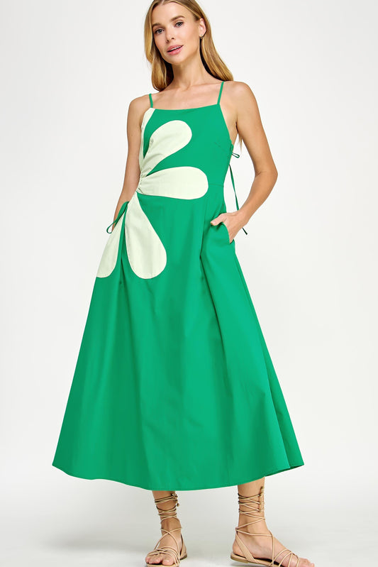Side Cut-out Flower Detail Dress