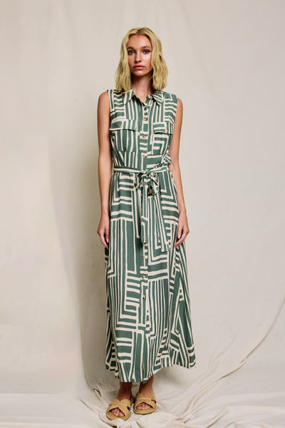 Runaway Sleeveless Shirt Dress