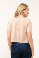 Short Sleeve Knit Bolero Khaki