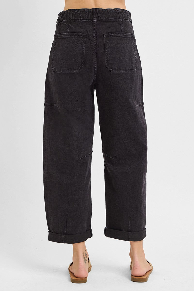 High Rise Crop Barrel Cargo Pants