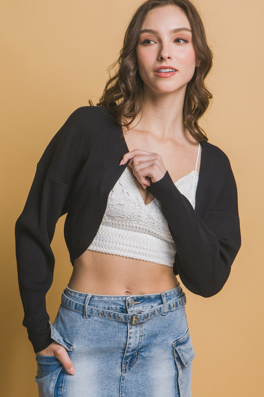 Cropped Open Bolero Shrug