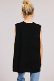 High Low Sleeveless Sweater Black