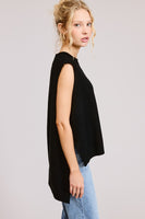High Low Sleeveless Sweater Black