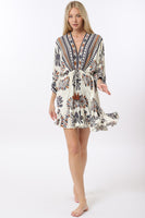 Dolman Sleeve Tie Front Dress