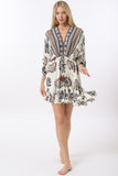 Dolman Sleeve Tie Front Dress