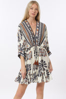 Dolman Sleeve Tie Front Dress
