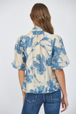 Lantern Sleeve Blouse With Removable Tie