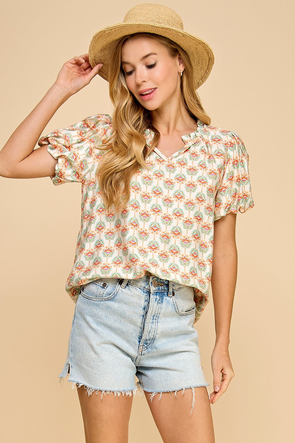 Geometric Printed Top