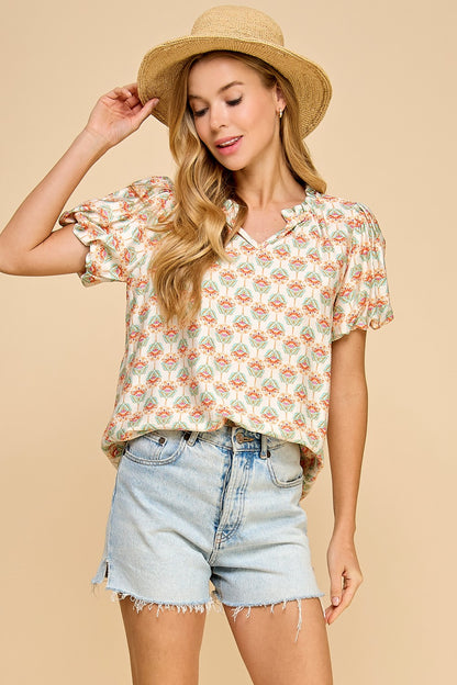 Geometric Printed Top