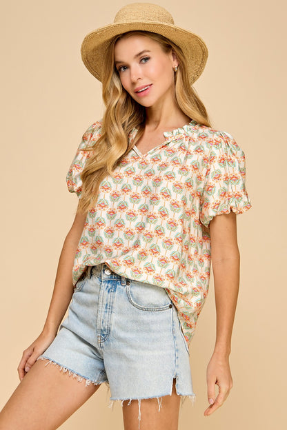 Geometric Printed Top