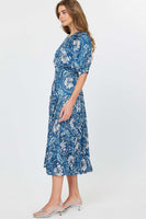 Floral Midi Dress with Pleated Skirt