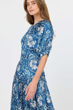 Floral Midi Dress with Pleated Skirt