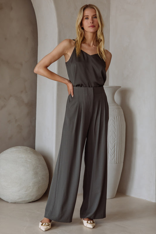 Wide Leg Pleated Pants