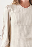 Woven Sleeve Combo Sweater