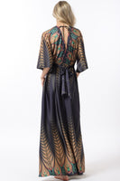 Kimono Sleeve Belted Maxi Dress