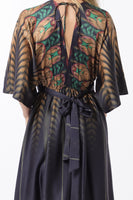 Kimono Sleeve Belted Maxi Dress