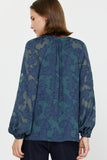 V-Neck Jacquard Blouse