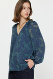 V-Neck Jacquard Blouse