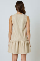 Braided Keyhole Faux Leather Dress