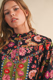 Floral Border Print Top
