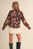 Floral Border Print Top