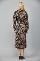 Front Tie Satin Midi Dress